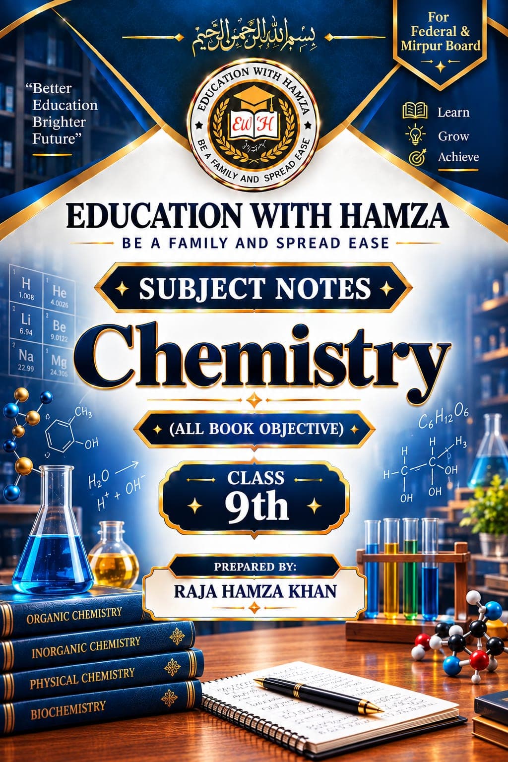 Pre Order Subject Notes Chemistry Class 9th (All Book Objective)
