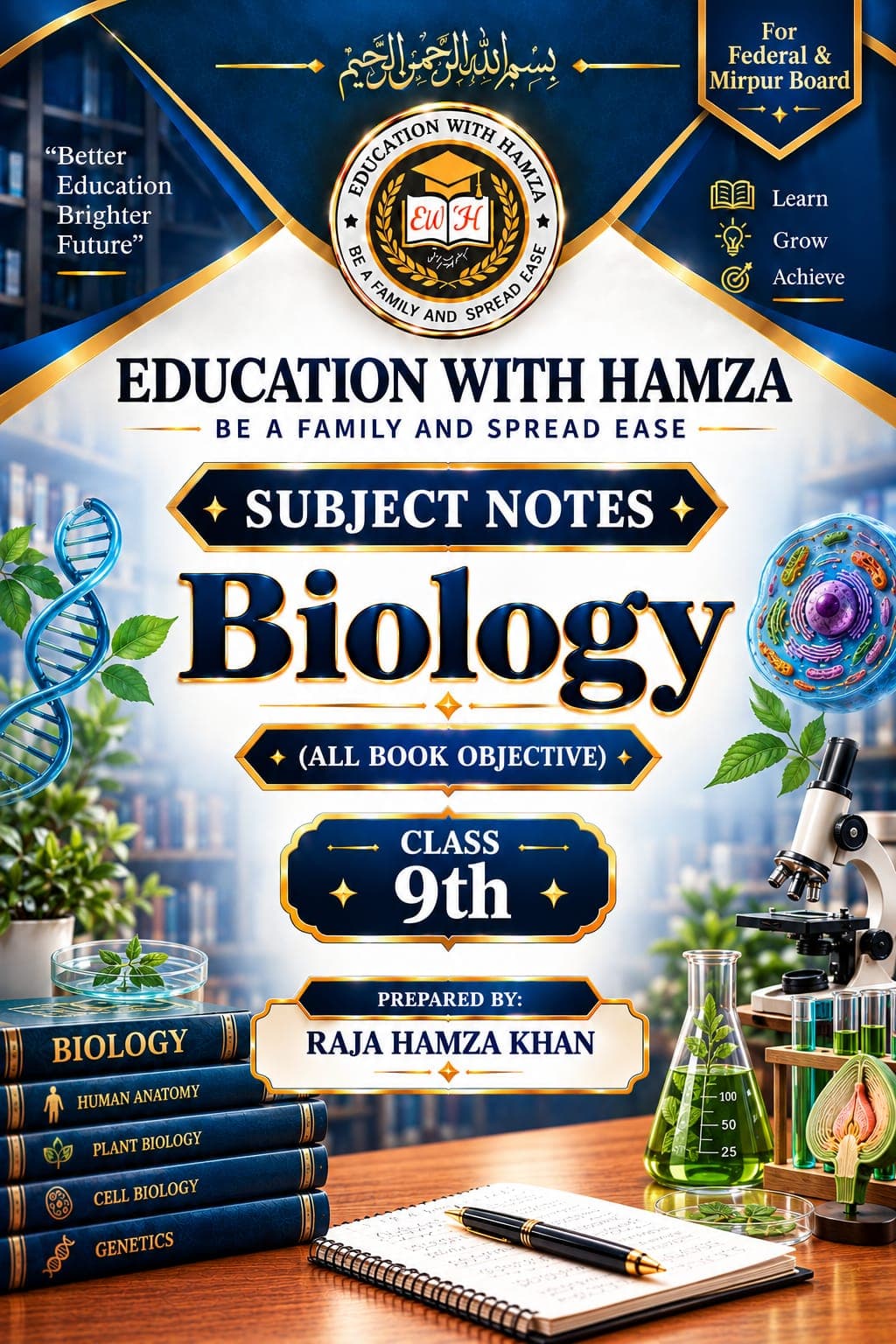 Pre Order - Subject Notes Biology Class 9th (All Book Objective)